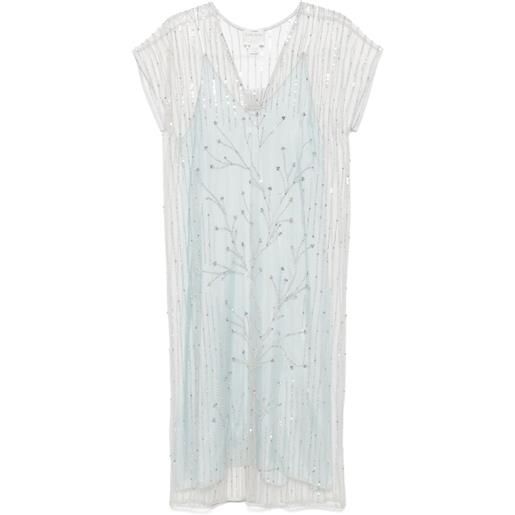 Forte Forte abito midi con paillettes - bianco