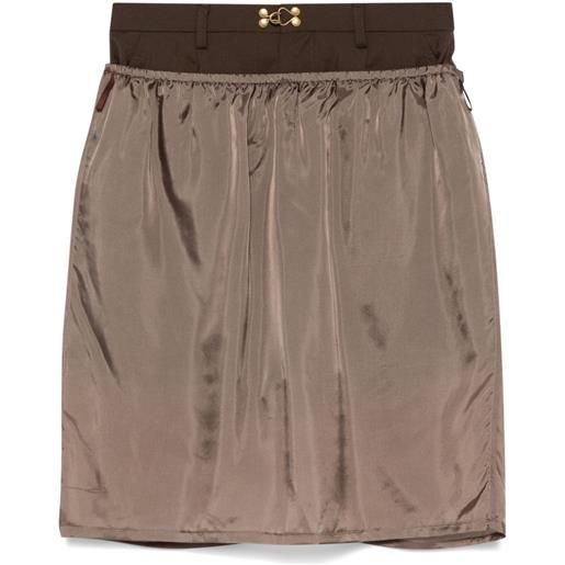 Kolor shorts con design a strati - marrone