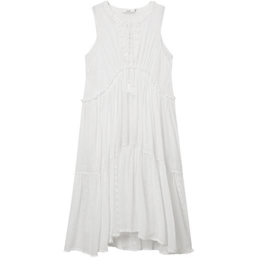 b+ab abito con ricamo - bianco