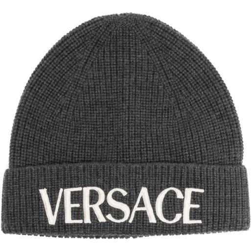 Versace Kids berretto con logo - grigio