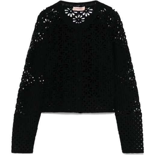 TWINSET cardigan in maglia traforata - nero