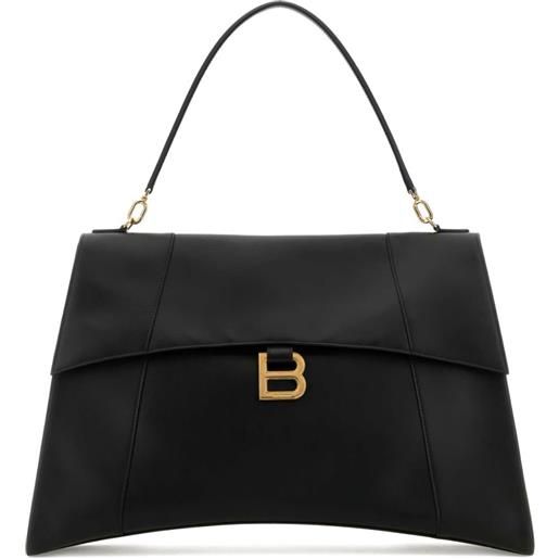 Balenciaga borsa a mano hourglass strutturata - nero