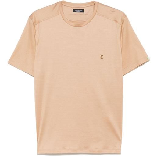 Stefano Ricci t-shirt con placca logo - toni neutri