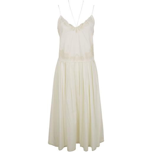 TWINSET abito con ricamo - bianco