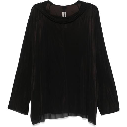 Rick Owens tunica con cappuccio - nero