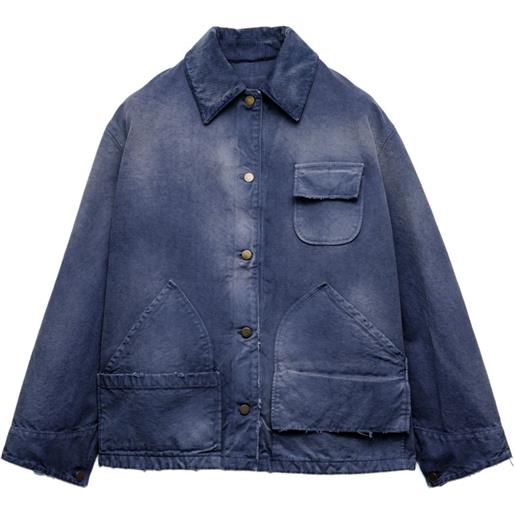 Prada giacca con effetto schiarito - blu