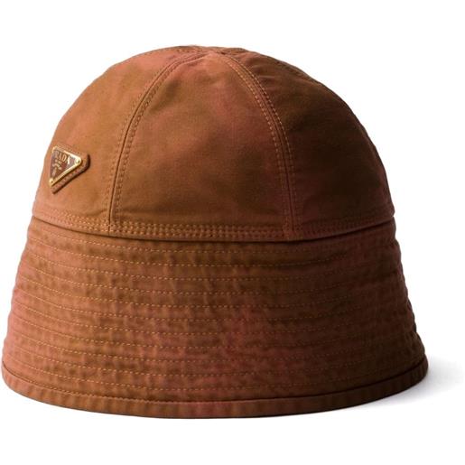 Prada cappello bucket in cotone - marrone
