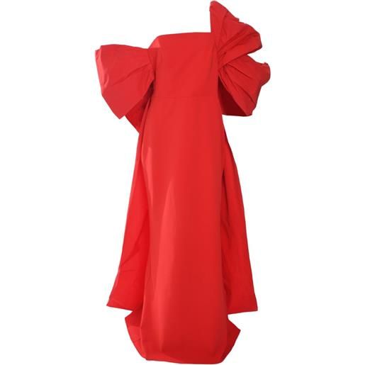 Marchesa Notte abito drappeggiato in taffetà - rosso