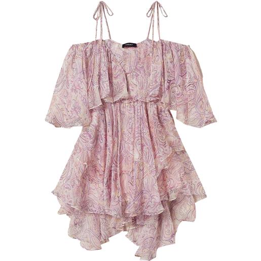 TWINSET abito corto con ruches - rosa