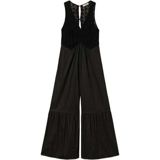 TWINSET tuta intera con dettaglio all'uncinetto - nero