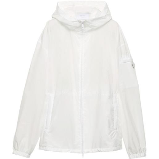 Prada giacca con logo a triangolo - bianco