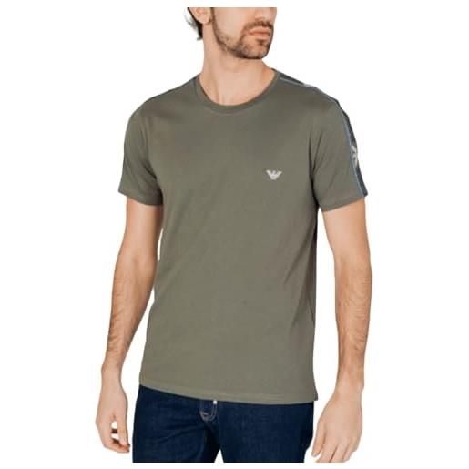 Emporio armani t-shirt girocollo, verde militare, m uomo
