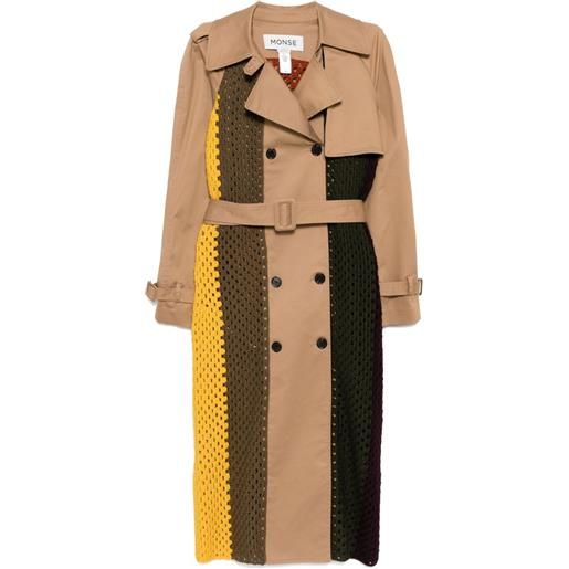 Monse trench all'uncinetto - marrone
