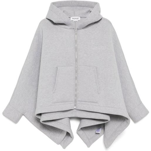 Monse poncho con zip - grigio