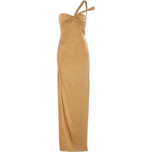 TOM FORD abito midi drappeggiato - oro
