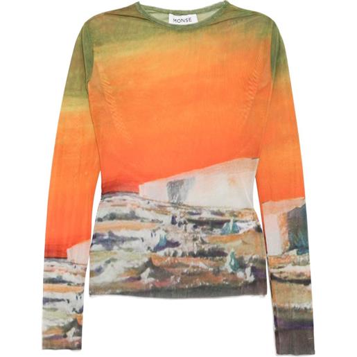 Monse top con stampa - arancione