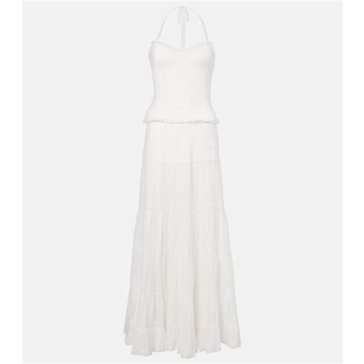 Poupette St Barth abito lungo in cotone a righe