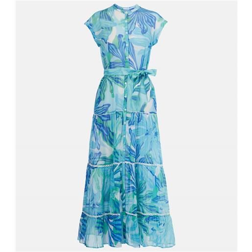 Poupette St Barth abito lungo kora in garza di cotone