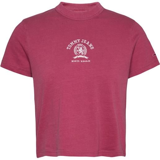 TOMMY JEANS t shirt reg varsity crest donna