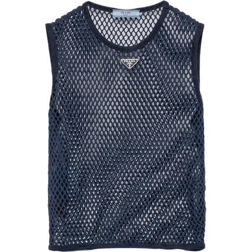 Prada canotta in rete - blu