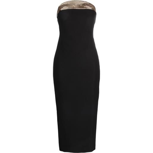 Genny abito midi con paillettes - nero