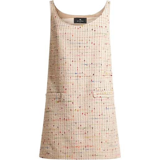 ETRO abito corto bouclé - toni neutri