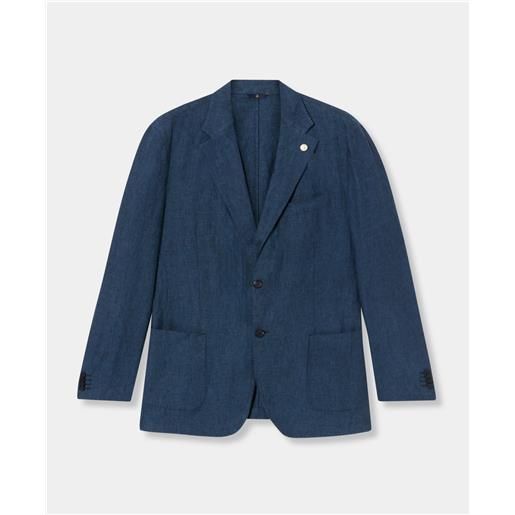 Brooks Brothers linen single-breasted blazer dark navy