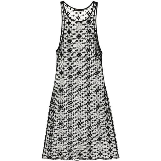 Kiki de Montparnasse abito midi diamante con ricamo - nero