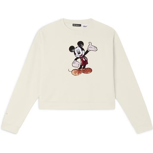 Freddy felpa cropped comfort fit con ricamo mickey mouse
