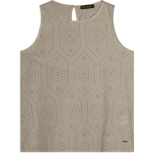 Freddy canotta con fondo svasato e fronte sangallo