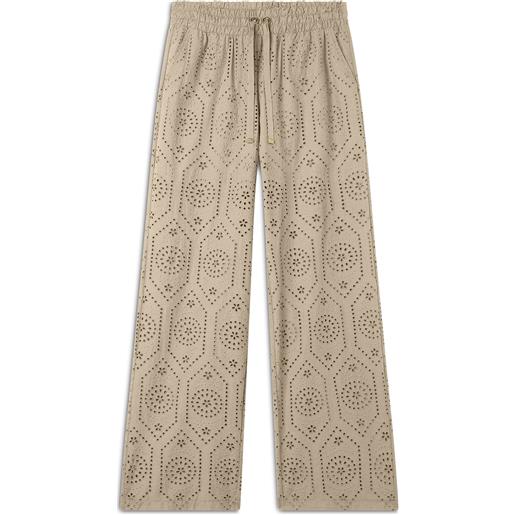 Freddy pantaloni in mussola doppiati in cotone ricamato sangallo