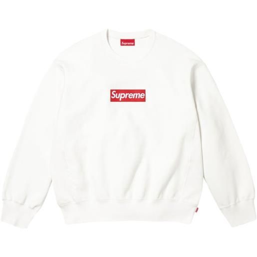 Supreme felpa con logo effetto schiarito "ss 25 - white" - bianco