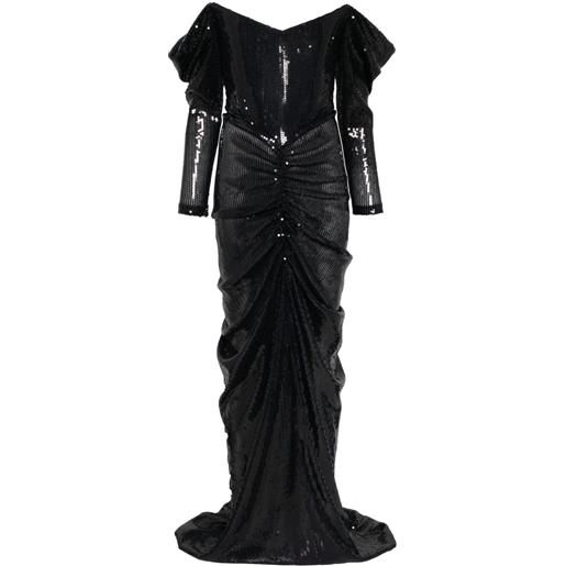 Alex Perry abito midi con spalle scoperte - blu