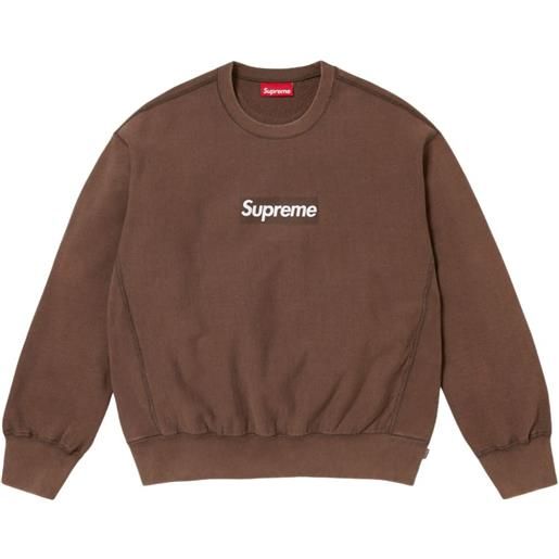Supreme felpa con logo effetto schiarito "ss 25 - brown" - marrone