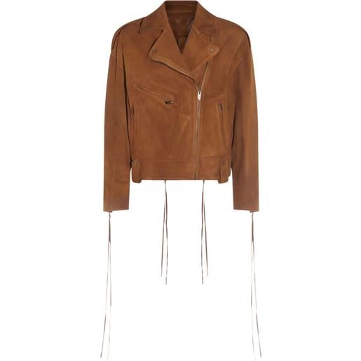 Salvatore Santoro giacca biker in pelle - marrone