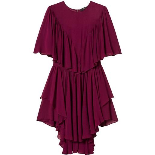 TWINSET abito corto con ruches - rosso
