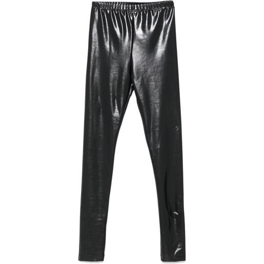 Junya Watanabe leggings in pelle sintetica - nero
