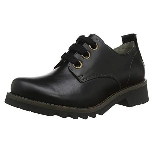 Fly London ruda538fly, scarpe stringate brouge donna, nero (black 003), 36 eu
