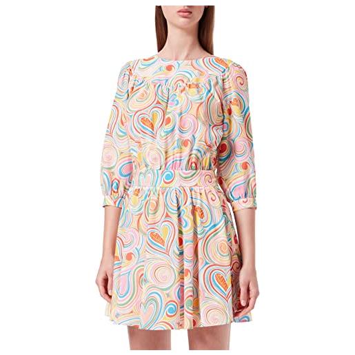 Love Moschino abito a vita con maniche lunghe elbow vestito, multicolore, 40 donna