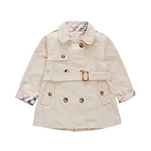 Zengyuan trench - cappotto da bambina a mezza lunghezza, adatto per bambine con altezza di 90 - 130 cm cachi 120 cm