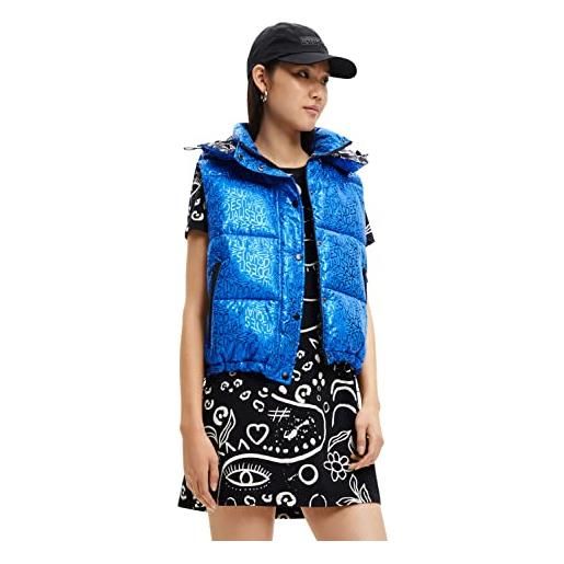 Desigual padded_oslo, 5170 princess blue cappotto corto imbottito, s da donna