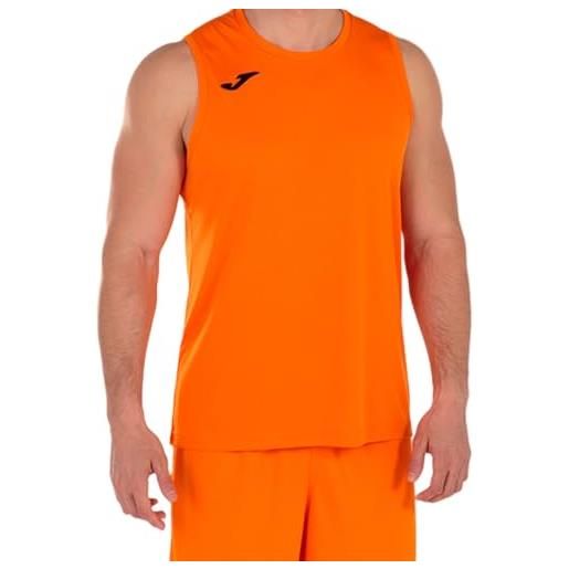 Joma maglia sans manches basket combi, unisex - adulto, uniquenumber, arancione, xs