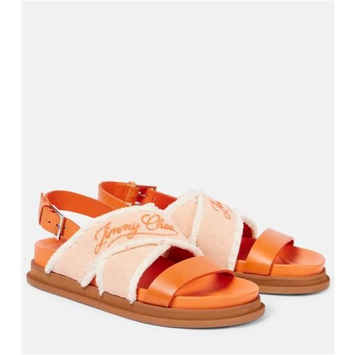 Jimmy Choo sandali joa in canvas e pelle