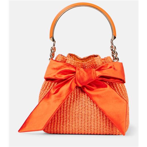 Jimmy Choo secchiello bon bon in rafia con fiocco