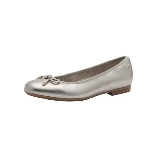 Tamaris comfort damen ballerinas aus leder mit schleife, ballerine donna, lt gold, 36 eu