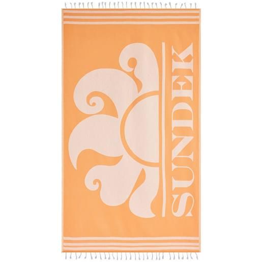 SUNDEK telo mare con logo e frange