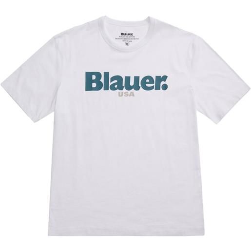 BLAUER t shirt logo contrasto