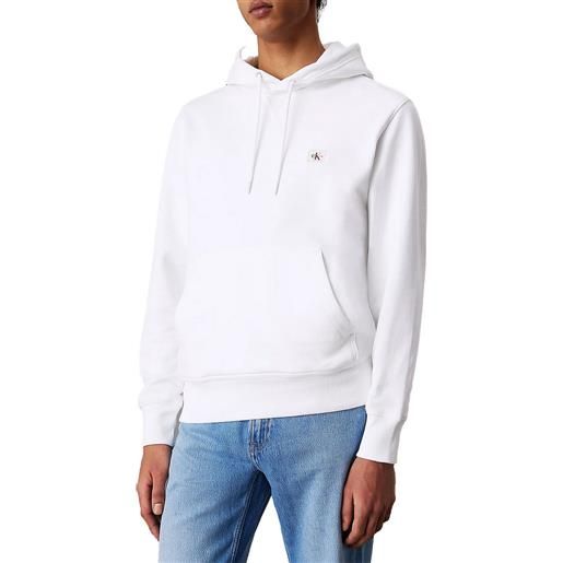 CALVIN KLEIN felpa cappuccio woven label