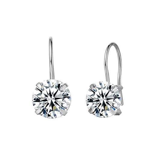Orecchini pendenti in argento 925/ooo e zirconia cubica con