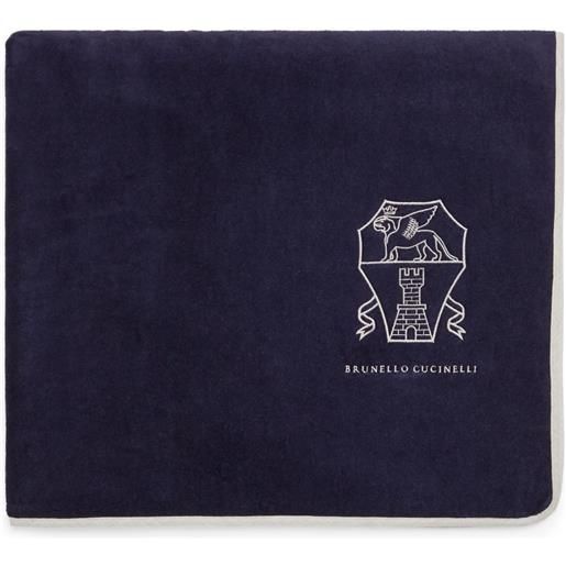 Brunello Cucinelli telo da mare con bordo a contrasto - blu